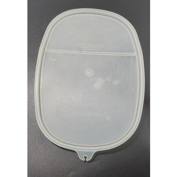 Vintage Tupperware Sheer Compartment Plate 667 & 668 w/lid, PRE-OWNED - Picture 4 of 5